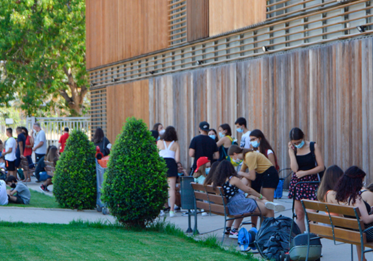 Alumnes en el descans del cursos intensius